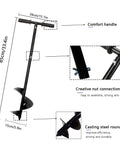 Diagram of Easy To Use Outdoor Compost Aerator Tool For Manual Turning And Stirring Rotating Aerator with dimensions and features.