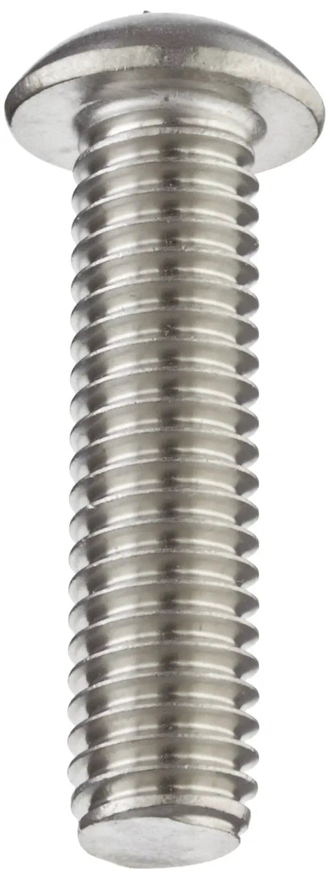 Premium 18-8 Stainless Steel Socket Cap Screws Button Head Pin-in-Head Hex Drive Tamper Proof 2 Inch Long Fully Threaded 1/4-20 Thread close up image