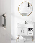 Ten Pack Six And A Quarter Inch Center To Center Drawer Pulls With Knurling Diamond Pattern For Cabinets in bathroom setting