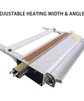 Heavy Duty Acrylic Bending Machine 110V Thermal Sheet Bender showing adjustable heating width and angle for precise bending.