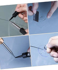 Powerful Windshield Crack Repair Kit For Quick Easy Fixes And Large Area Cracks Tool Set being used on auto glass cracks