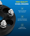 Hub Centric Wheel Spacers 5x4.5 Bolt Pattern 20mm Thickness for Kia Sportage Hyundai Tucson Mazda Cx5 Ford Escape Honda Civic close-up of black lightweight aluminum spacer with bolts