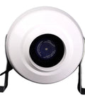 Front view of Centrifugal Inline Duct Fan VK 100 4 Inch Plastic Casing Up To 162 CFM For High Static Duct Pressure with brackets