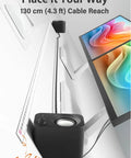 14W USB Powered Stereo PC Speakers With Compact Size And 30 Degree Tilt Design showing 130cm cable reach