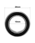Front view of 6802-2RS deep groove ball bearing, 15 mm x 24 mm x 5 mm, double sealed, carbon steel, pack of 10.