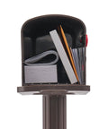 Open view of Mocha Mailbox And Post Combo With Easy In Ground Install, Rust Proof Plastic Construction Built To Last, showing interior with mail