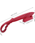 Rock Solid Table Saw Push Stick With Riving Knife Splitter 16.5 Inches Long showing dimensions and red design for safe wood cutting.