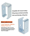 Heavy Duty Intermediate Support Hanger Bracket For 1-5/8 Inch Strut Channel, Hot Dip Galvanized Steel, Safety Factor 2.5