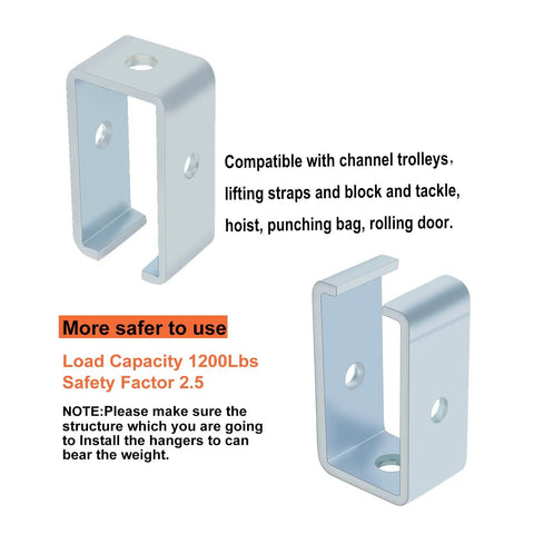 Heavy Duty Intermediate Support Hanger Bracket For 1-5/8 Inch Strut Channel, Hot Dip Galvanized Steel, Safety Factor 2.5