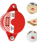 8 Piece Valve Lockout Device Set For Industrial Equipment Maintenance Heavy Duty ABS Lockout Kit in red with danger label