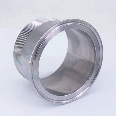 3 Inch BSPT Male To Three Point Five Inch Tri Clamp Stainless Steel Pipe Fitting Connector 304 Sanitary Grade For Home Brew Wine
