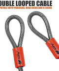 Heavy Duty 30 Ft Security Cable With Loops 10mm Cut Resistant Braided Steel Weatherproof Versatile Chain For Padlock Bike Lock And Wire Lock