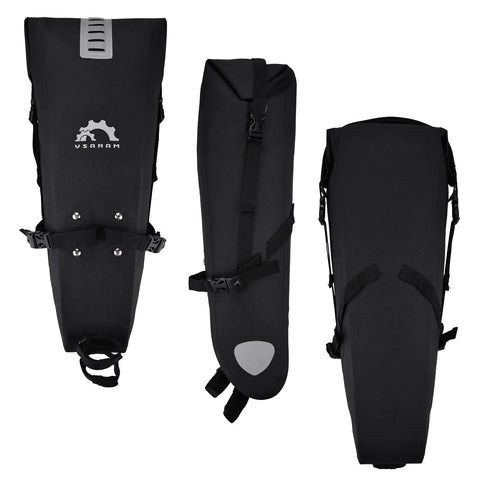 10L Waterproof Bike Saddle Bag With Roll Top Closure, Adjustable Capacity, Durable PVC TPU for Mountain and Road Bikes