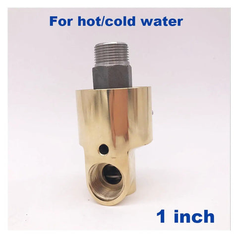 Heavy Duty Brass Rotary Union For Water Piping, 1 Inch Swivel Fitting With Left-Hand Thread, shown front view