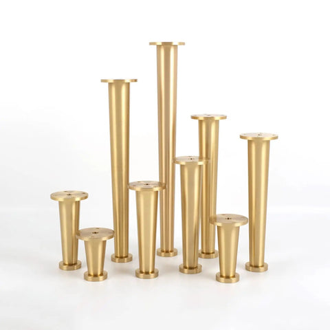 Brass Furniture Feet Set Of 4 With Adjustable Sofa And Cabinet Legs displayed in multiple sizes, for coffee tables and TV stands.