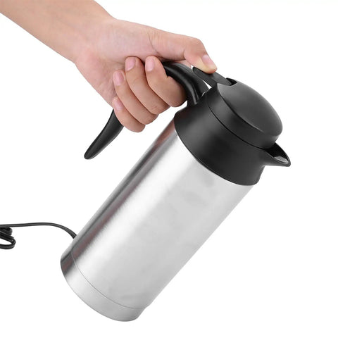 Portable Car Electric Kettle 750ml 24V Truck RV Compatible Hot Water Boiler with ergonomic handle for easy pouring