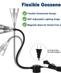 Hella Bright Magnetic Led Work Light Featuring A Slick Flexible Gooseneck Neck for Precision Machines with 360° adjustable angle.