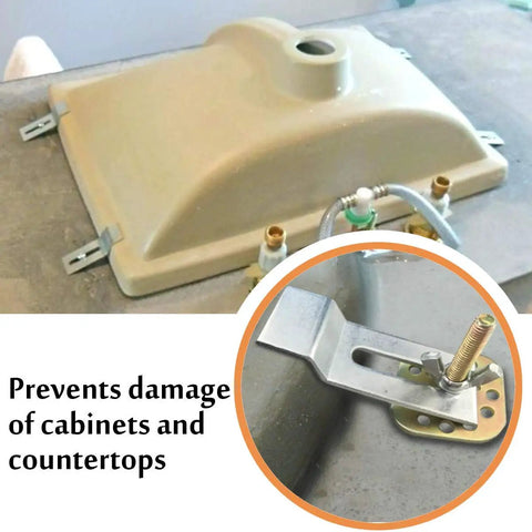 Bulletproof Undermount Sink Clips With Quick Grip Epoxy Tape 10 Pack Zinc Steel Brackets For No Sweat Granite Quartz Kitchen And Bathroom Cabinet Installations