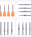 SpeTool 4-piece carbide end mills set, 1/8 in shank, radii 0.25-1.0, Amazon brand for CNC carving