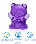 Kid Approved 110 Pieces Translucent Counting Bears With Heavy Duty Plastic Jar Color Sorter, purple bear shaped counter.
