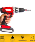 Heavy Duty Steel Socket Adapter Kit Ratcheting Drill Conversion Tool Locking Pin Rings For Mechanics Expanding Sockets Securely To Crush Tight Stubborn Jobs In Style. red drill with 3/8 adapter