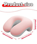 Desk Nap Pillow With Memory Foam Neck Support, Breathable Removable Cover, size dimensions, pink and white cushion