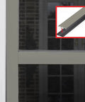 No Sweat Porch Screening System Featuring Durable Vinyl Cap And Base Rails Sold As A 20 Pack Of 1.5 By 96 Inch Continuous Rolls for patio setups.