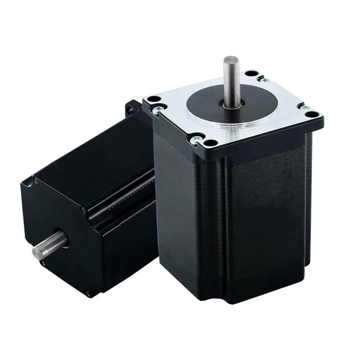 Nema 23 Stepper Motor 8mm Dual Shaft 57HS76 1.8 Degree Beefy Torque For CNC Machines 3D Printers Engraving And Automation Equipment 57x57x76mm Frame Ready To Run, dual shaft view
