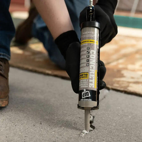 Applying Premium Textured Concrete Elastomeric Pro Grade Filler And Sealant 12 Pack For Cracks And Joints Weatherproof Gray