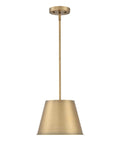 Derose Transitional One Light Indoor Pendant Light In Brushed Brass Finish That Works With Sloped Ceilings Modern Home Fixture With Adjustable Rods For Custom Height And Easy Installation
