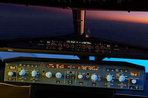 A320 FCU Flight Controller For Real Aircraft Feel And Precise Control, Plug And Play USB Interface, PC Compatible cockpit view