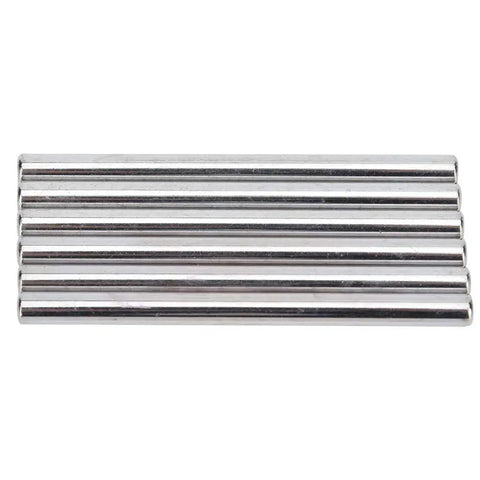 Stainless Steel Rod Axle Set for Industrial Robots 6 Pieces 80x6mm D Shaped Ground Precision, machined finish, top view