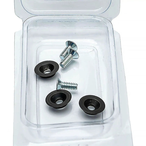 Carbon Steel Marking Gauge Replacement Blades, Heavy Duty Wheel Cutters Plus Fixation Bolts, screws and washers in a clear container.