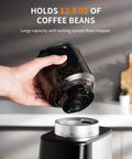 Hand adjusting the Conical Burr Espresso Coffee Grinder Electric With Precision Timer 2.0 Touchscreen Adjustable Burr Mill