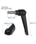 2 Pcs Clamping Lever Handles M8 20mm 304 Stainless Steel Threaded Male Stud Adjustable Locking Quick Release Ratchet Push Button Bolt