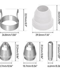 Plasma Cutter Torch Consumables Kit With Ceramic Cups And Nozzles For SG-55 And AG60 Pilot Arc Cutters Includes 5 Wire Guides