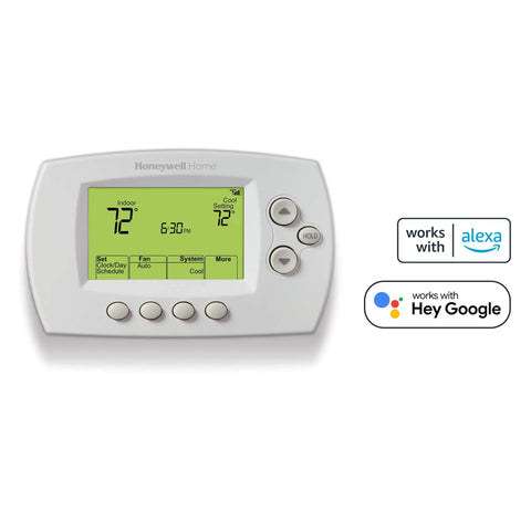 Smart 7-Day Wi-Fi Programmable Thermostat With Energy Star Rating, No-Brainer Alexa And Google Assistant Integration displayed