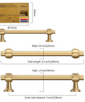 Champagne Bronze Cabinet Pulls 5 Inch Hole Center Drawer Pulls 10 Pack Solid Zinc Alloy with dimensions and credit card for scale