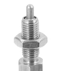 Heavy Duty Stainless Steel Spring Plunger Pin With Knurled Grip And Quick Release Pull Ring locks tight with detailed close-up view.