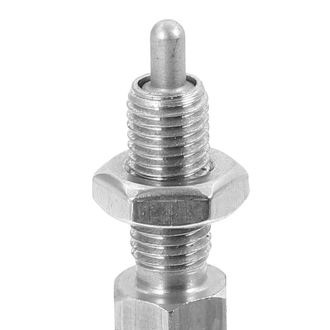 Heavy Duty Stainless Steel Spring Plunger Pin With Knurled Grip And Quick Release Pull Ring locks tight with detailed close-up view.