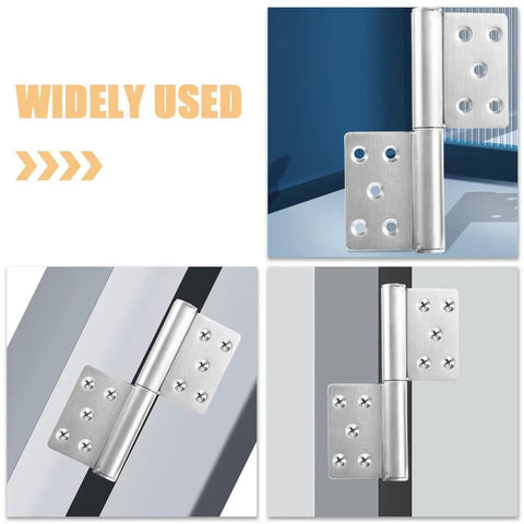 Detachable Flag Hinge Set Stainless Steel Weld On 5 Inch Heavy Duty Door Hinges 2.5mm Thick with installation examples