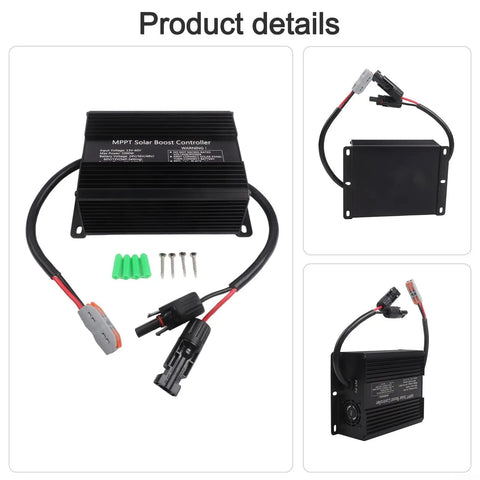 Super Sick 1000W Solar Charge Controller Runs 48V 60V 72V Electric Scooter Batteries Without A Sweat, MPPT solar boost controller with cables.