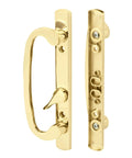 Legacy Sliding Glass Door Offset Latch Gold Handle Set Replacement Eight And One Half Inch Escutcheon Plate Fits Three And Fifteen Sixteenths Inch Screw Hole Spacing And One And Quarter To Two And Quarter Inch Door Thickness Sash Controls 2265 front view