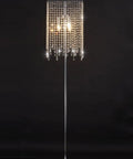 Crystal Lava Floor Lamp With Raindrop Sparkle, Silver Standing Light For Bedroom And Living Room, Perfect Gift For Weddings