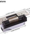 Heavy Duty Electric Strike Lock For Door Access Control Systems, Fail-Secure If Power Drops, ANSI Standard, dimensions shown