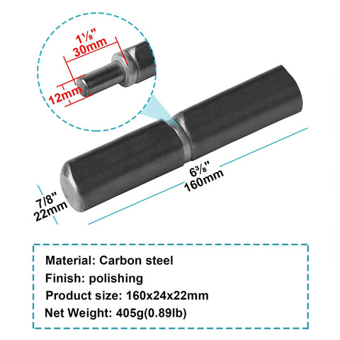 Beefed-Up Heavy Duty Weld On Bullet Hinge Set 6-3/8 Inch By 1 Inch Weldable Barrel Hinges for Swing Doors Gates and Trailer Ramps