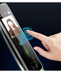 Top Shelf Smart Electronic Door Lock With 3D Face Recognition And Palm Vein Access showing biometric scanner and fingerprint pad.