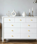 White dresser with 4 Pack Gold Solid Cabinet Pulls Round Knobs Brushed Brass Dresser Handles For Cabinets And Drawers Easy Install