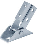 Close-up of 2 Pack Adjustable Swivel Strut Brace Fittings For 1-5-8 Inch Channel Hinged Base Brackets Three Sixteenth Inch Thick, 0-180 Degree