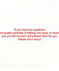 Text image with a message containing typographical errors, offering assistance for questions or issues.